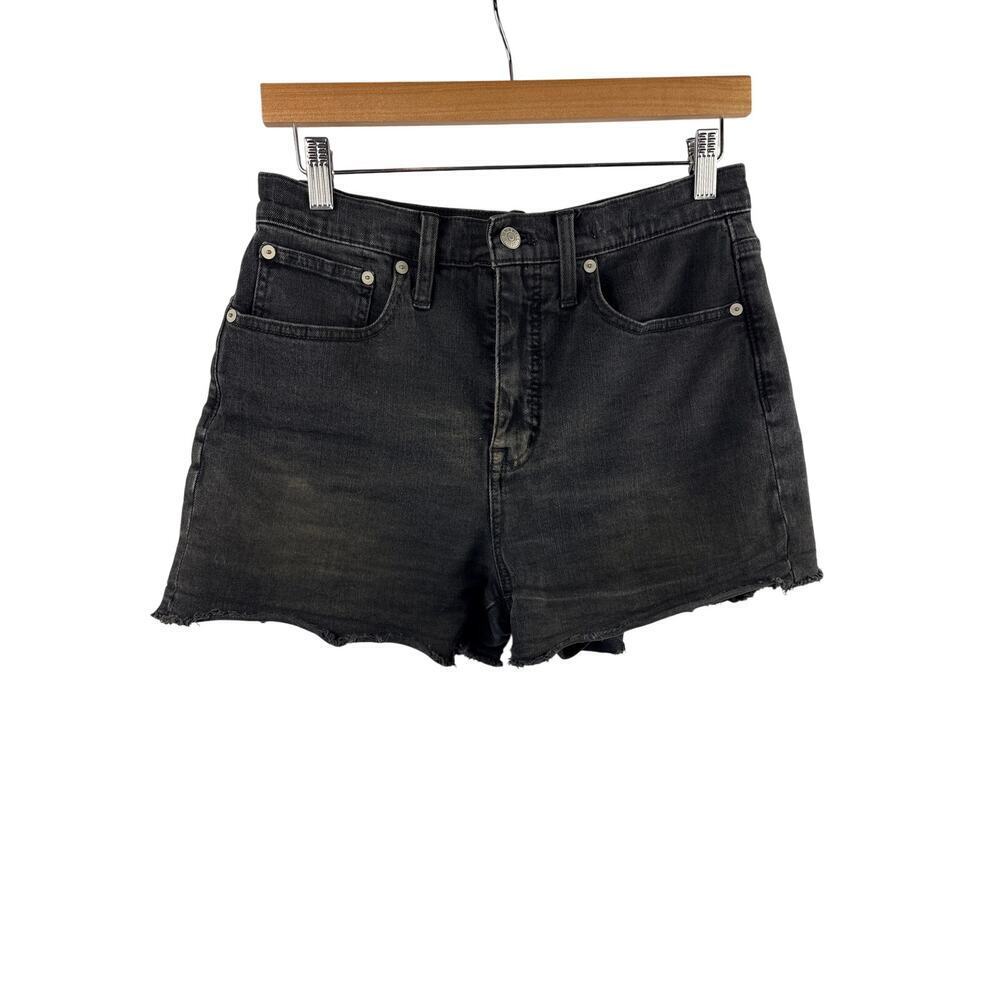 Women’s Madewell Size 27 Black High Waisted Mini Jean Shorts